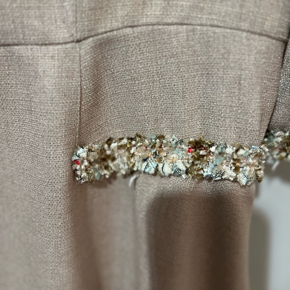 Cara Lotti Shift Dress Plus Size 48 Made In France Tweed Trim Mother Of Bride 18 - Picture 4 of 5